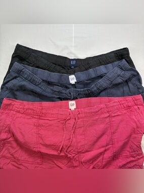 GAP Cotton Pull-On Shorts Trio — Pinkish, Navy & Black